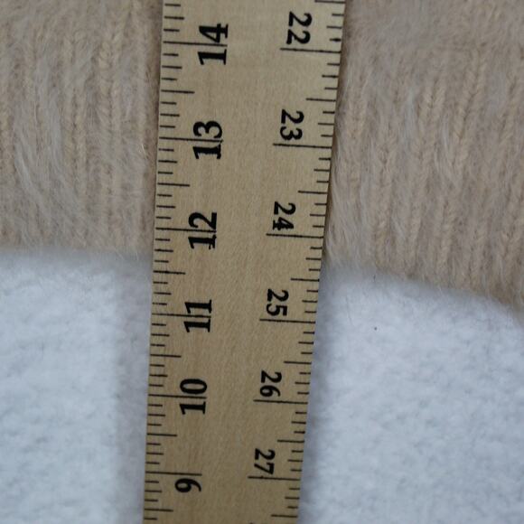 Michael Kors 80% Angora Sweater Women Medium Tan Nude Fuzzy Luxury Soft Designer - Picture 7 of 10